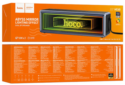 Φορητό Ηχείο Bluetooth HOCO HC40, 2 x 10W, TWS, RGB, Μαύρο