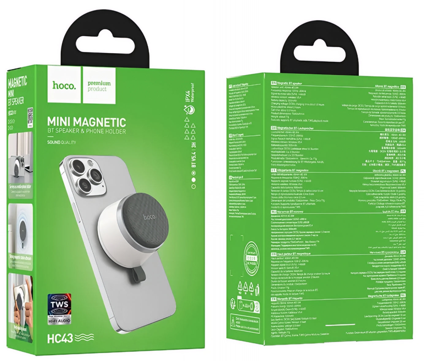 Φορητό Ηχείο Bluetooth HOCO HC43 Mini Magnetic, 8W, TWS, Λευκό