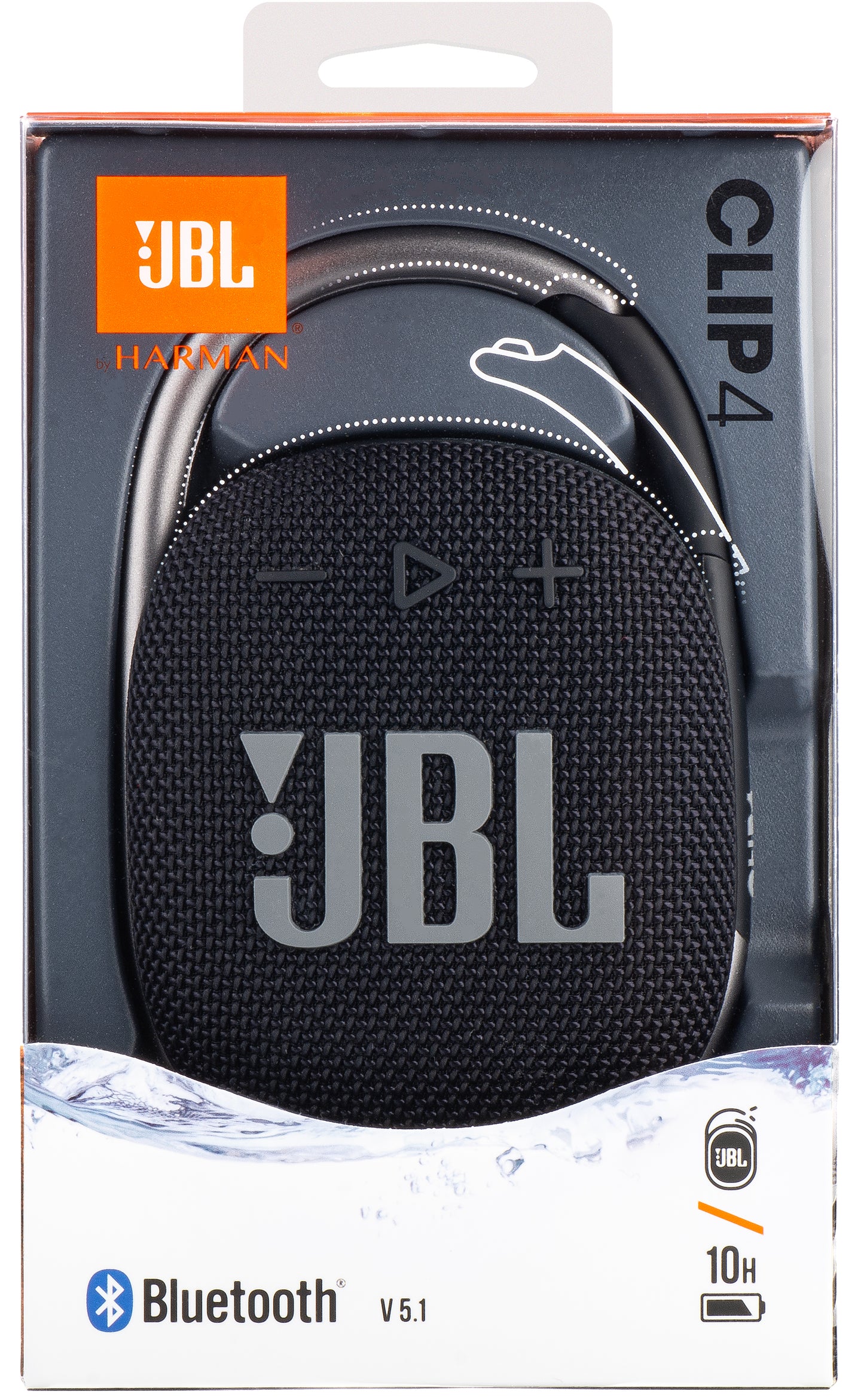 Φορητό ηχείο Bluetooth JBL Clip 4, 5W, επαγγελματικός ήχος, αδιάβροχο, μαύρο JBLCLIP4BLK