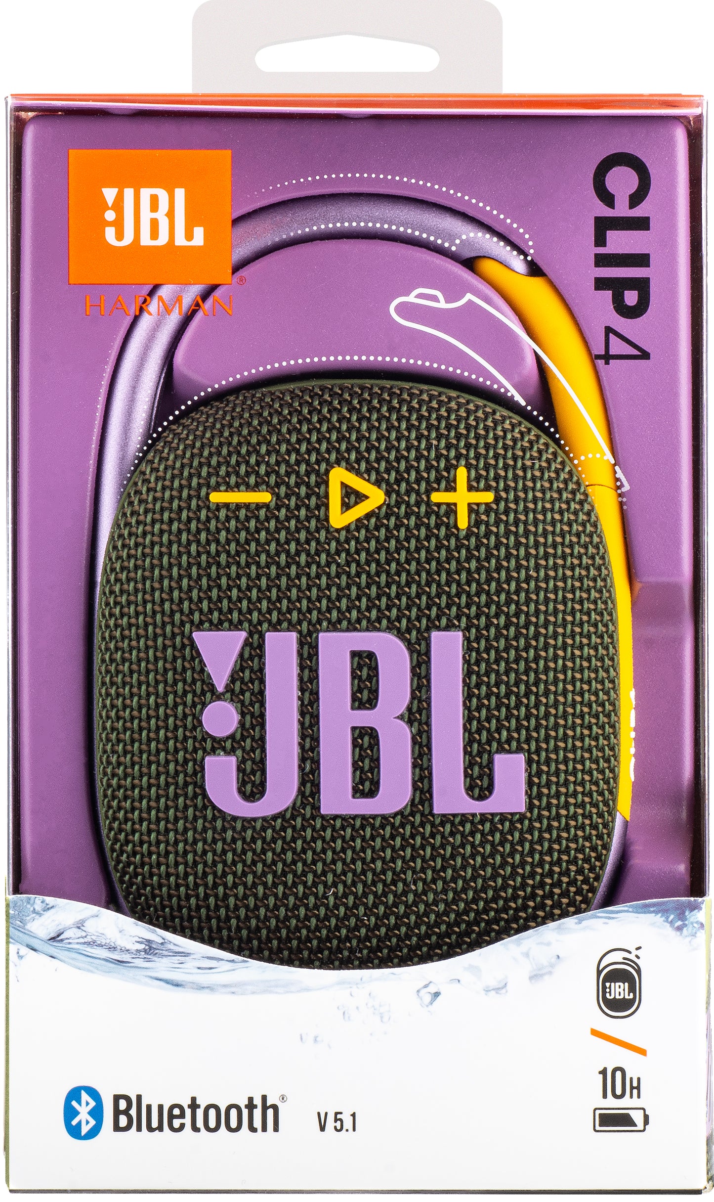 Φορητό ηχείο Bluetooth JBL Clip 4, 5W, επαγγελματικός ήχος, αδιάβροχο, πράσινο JBLCLIP4GRN