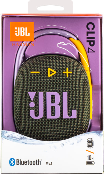 Φορητό ηχείο Bluetooth JBL Clip 4, 5W, επαγγελματικός ήχος, αδιάβροχο, πράσινο JBLCLIP4GRN