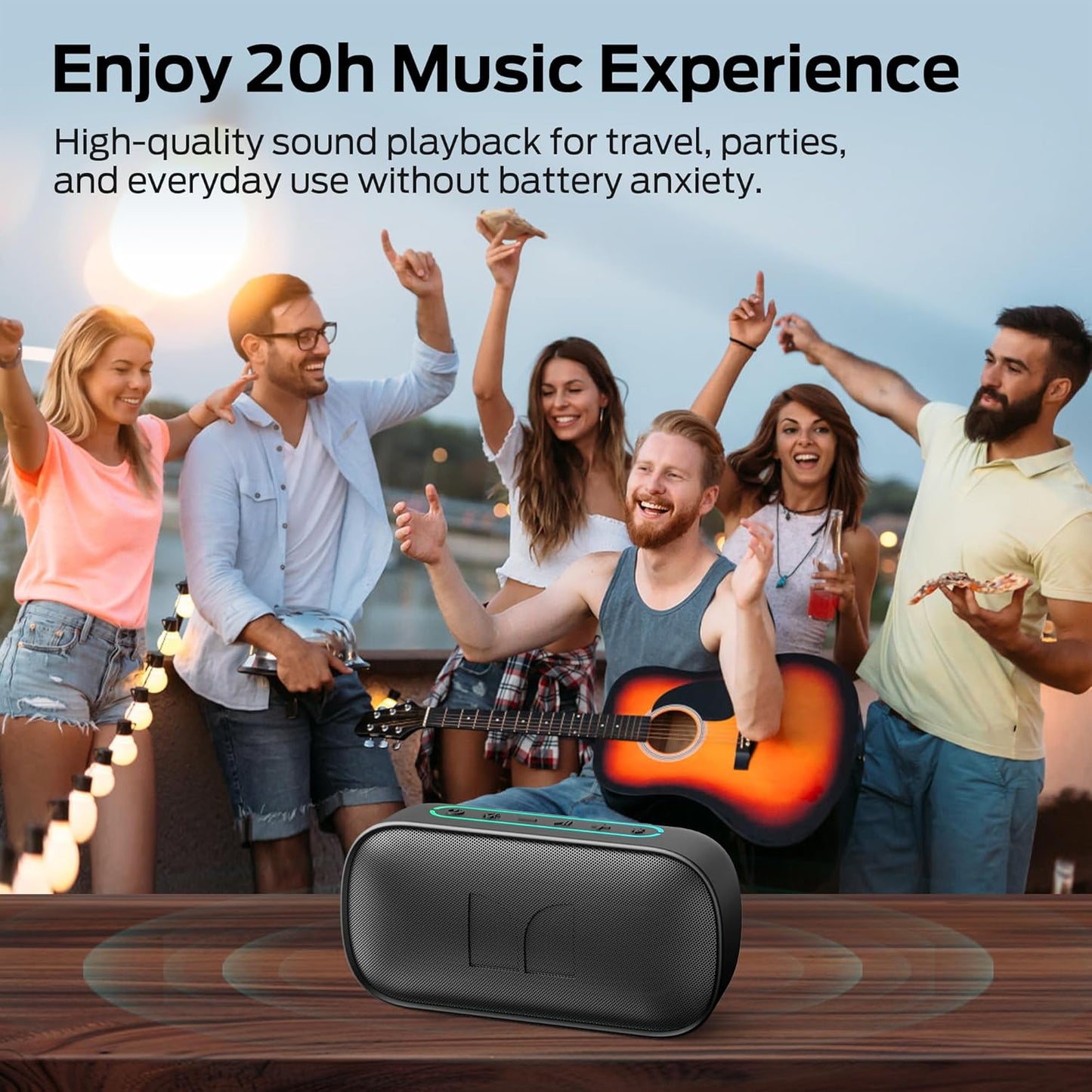 Φορητό Ηχείο Bluetooth Monster S150, 14W, TWS, RGB, Αδιάβροχο, Μαύρο