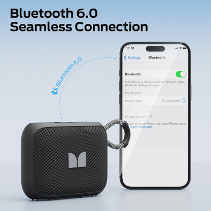 Φορητό Ηχείο Bluetooth Monster S520, 5W, TWS, RGB, Αδιάβροχο, Μαύρο