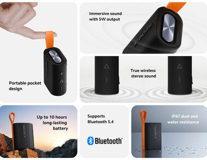 Φορητό Ηχείο Bluetooth Xiaomi Sound Pocket, 5W, Αδιάβροχο, Μαύρο QBH4269GL