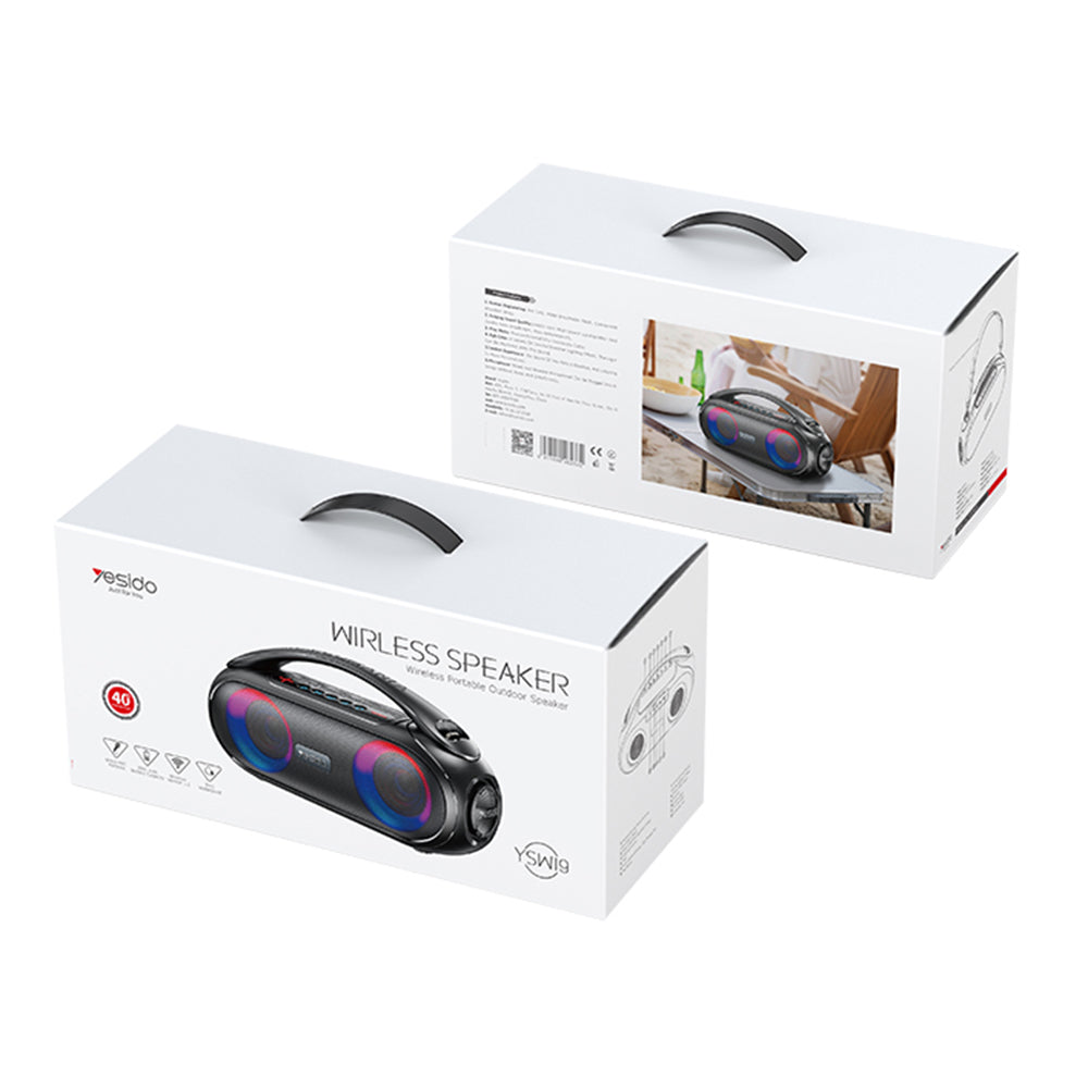 Φορητό Ηχείο Bluetooth Yesido YSW19, 40W, RGB, Αδιάβροχο, Μαύρο