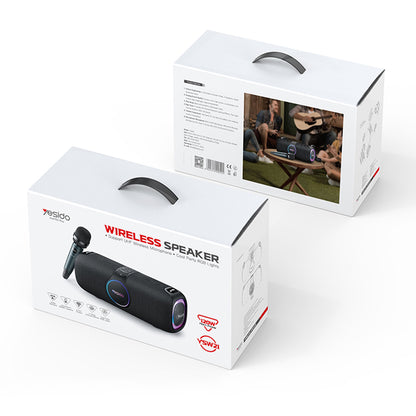 Ηχείο Bluetooth Yesido YSW21 Karaoke, 120W, RGB, Αδιάβροχο, Μαύρο