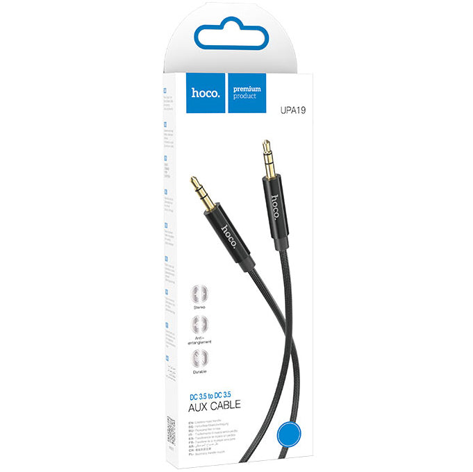 Καλώδιο Ήχου 3.5mm - 3.5mm HOCO UPA19, 2m, Μαύρο