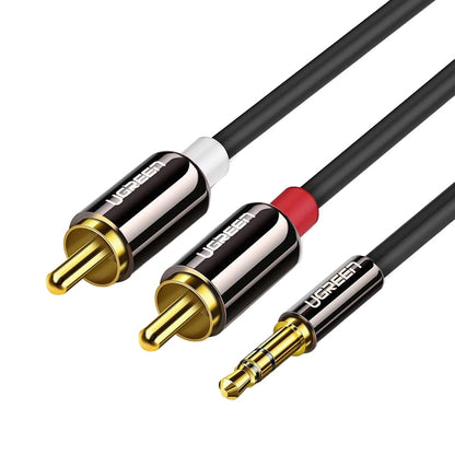 Καλώδιο Ήχου 3.5mm - 2 x RCA UGREEN AV116, 2m, Μαύρο