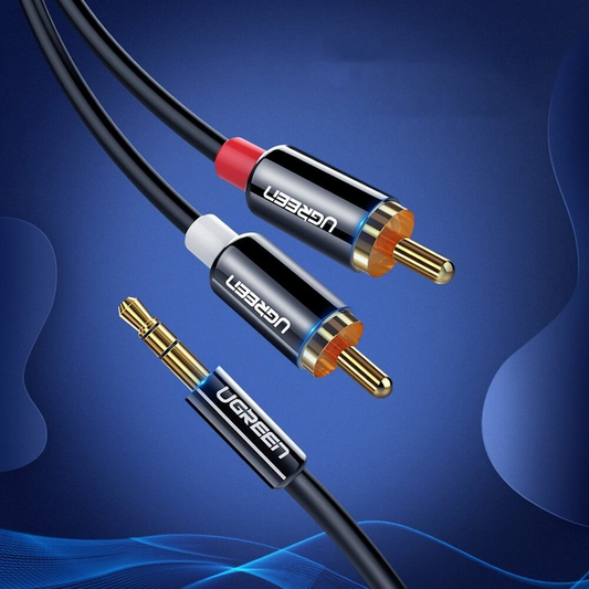 Καλώδιο Ήχου 3.5mm - 2 x RCA UGREEN AV116, 1.5m, Μαύρο