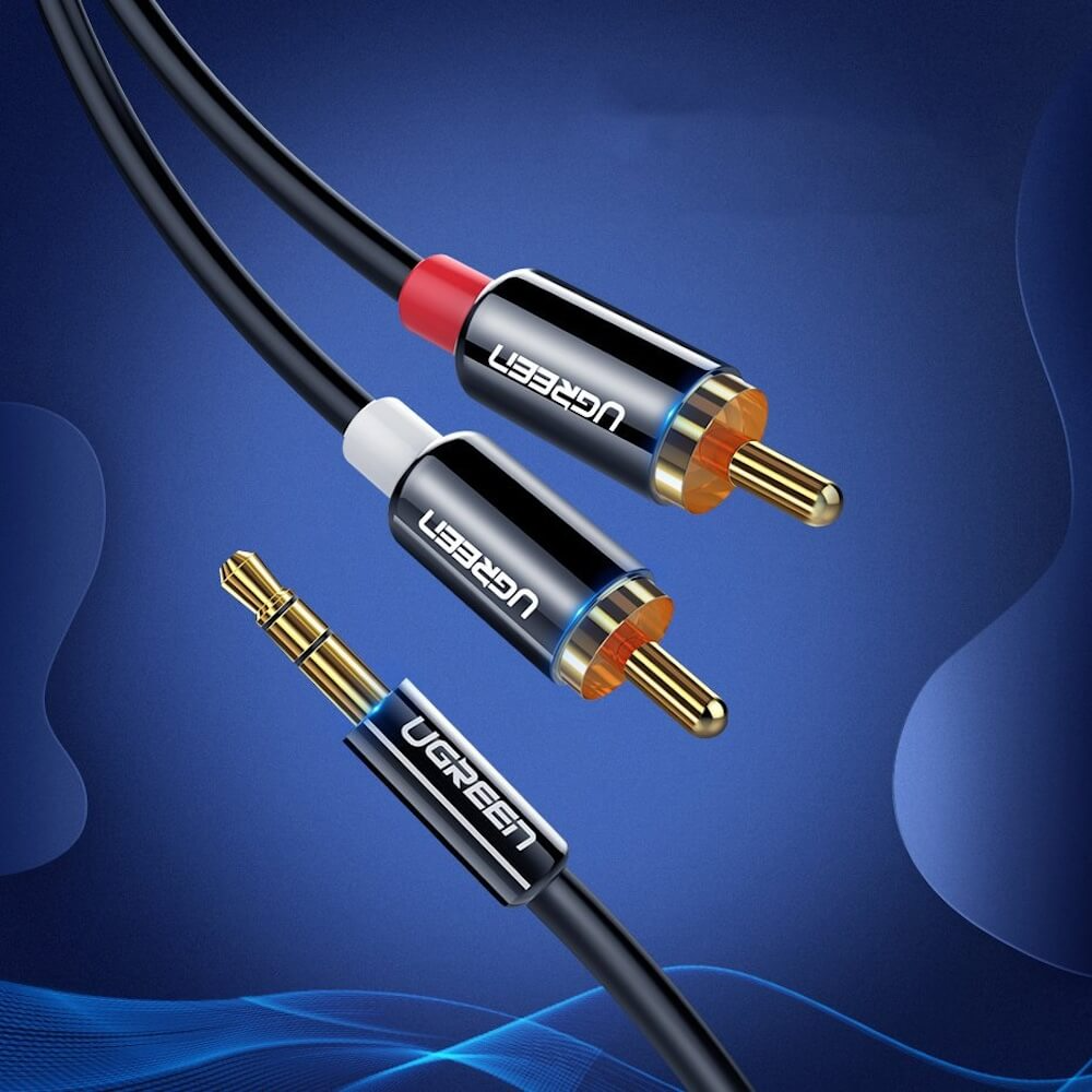 Καλώδιο Ήχου 3.5mm - 2 x RCA UGREEN AV116, 5m, Μαύρο