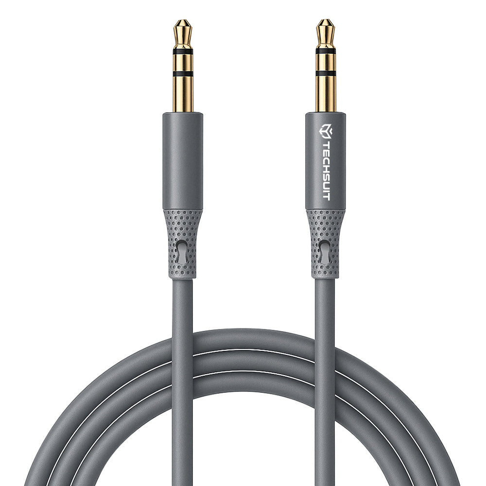 Καλώδιο Ήχου 3.5mm - 3.5mm Techsuit AC3 SoundFlex, 1m, Γκρι