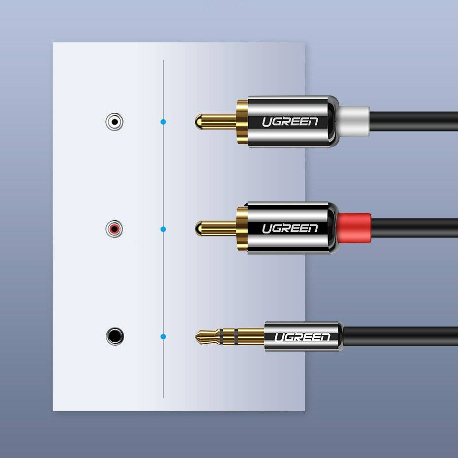 Καλώδιο Ήχου 3.5mm - 2 x RCA UGREEN AV116, 2m, Μαύρο