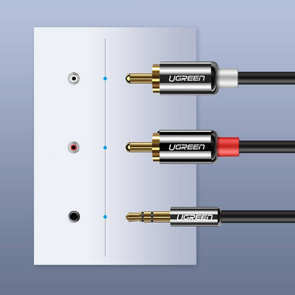 Καλώδιο Ήχου 3.5mm - 2 x RCA UGREEN AV116, 2m, Μαύρο