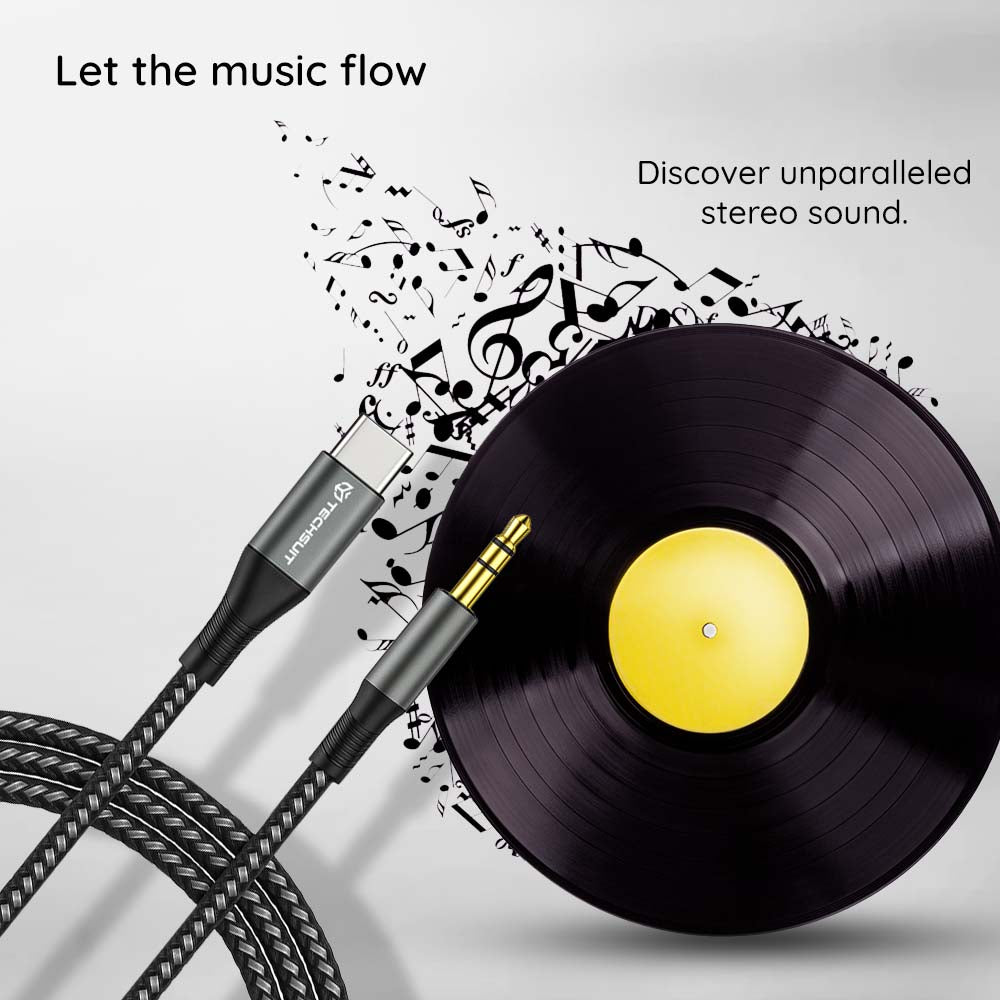 Καλώδιο Ήχου USB-C - 3.5mm Techsuit AC16 NexaSound, 1m, Γκρι
