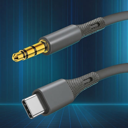 USB-C to 3.5mm Techsuit AC4 SoundFlex Audio Cable, 1m, Grey