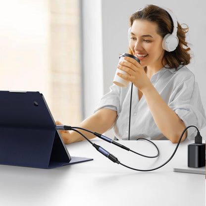 Καλώδιο Ήχου USB-C - 3.5mm / USB-C Joyroom SY-C02, 0.14m, Μαύρο