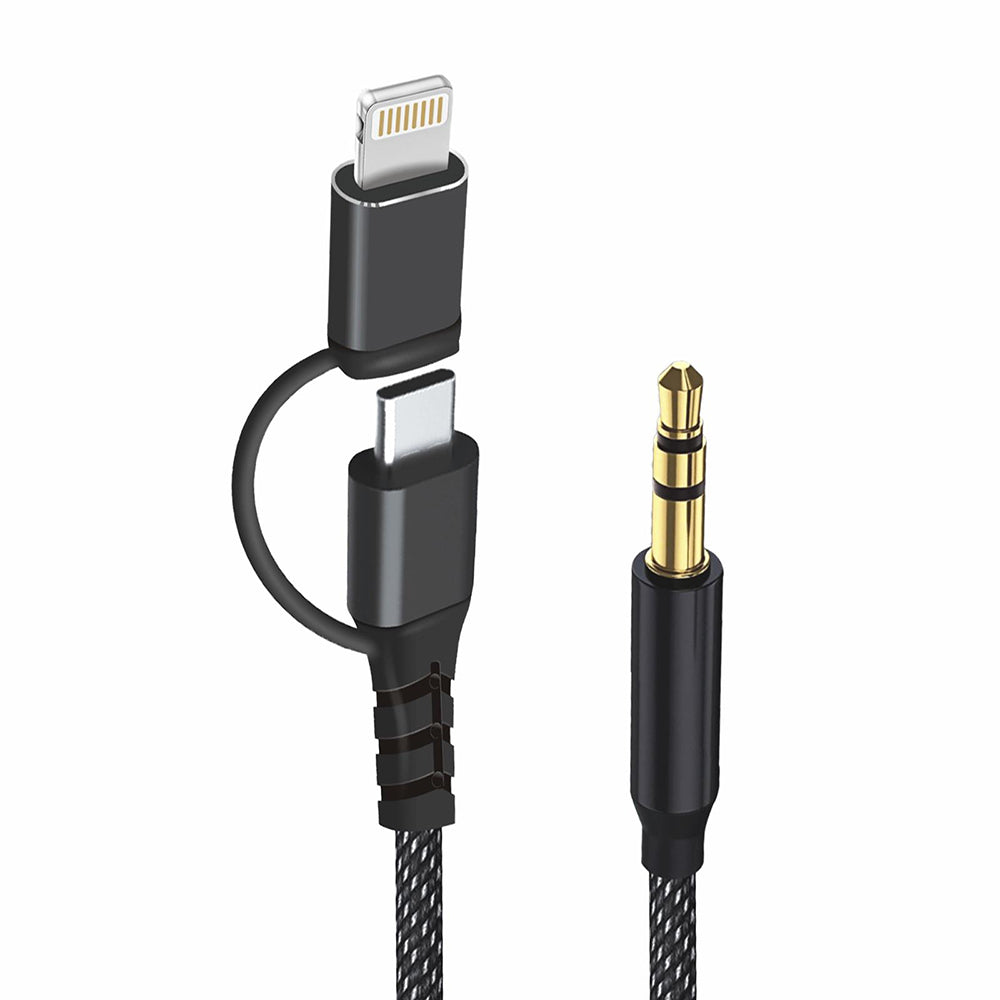 Καλώδιο Ήχου USB-C / Lightning - 3.5mm Techsuit AC15 EchoSnap, 1m, Μαύρο