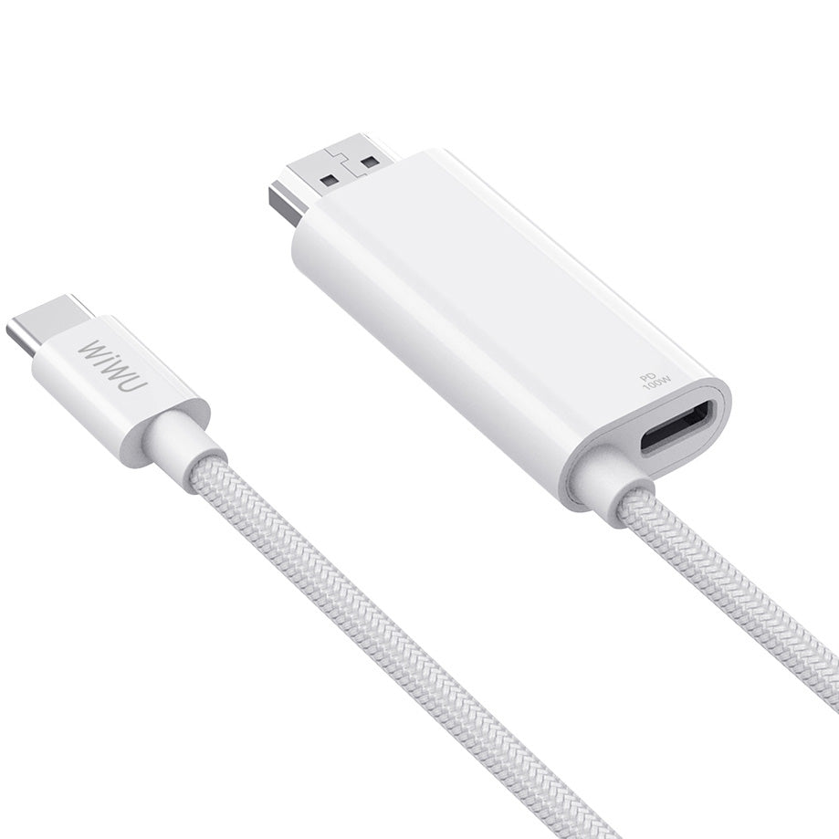 Καλώδιο ήχου και βίντεο USB-C - HDMI WiWu Wi-PS001, 1.8m, λευκό