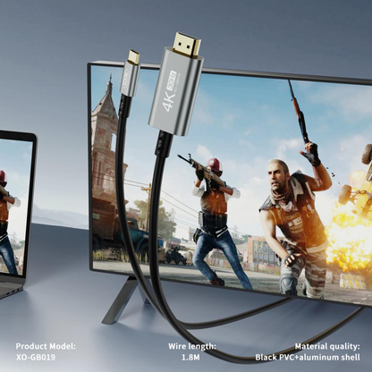 Καλώδιο Ήχου και Βίντεο USB-C - HDMI XO Design GB019, 1.8m, Μαύρο