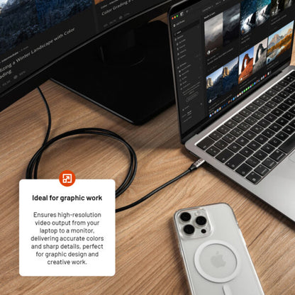 Καλώδιο Ήχου και Βίντεο USB-C - HDMI Fixed, 2m, Γκρι