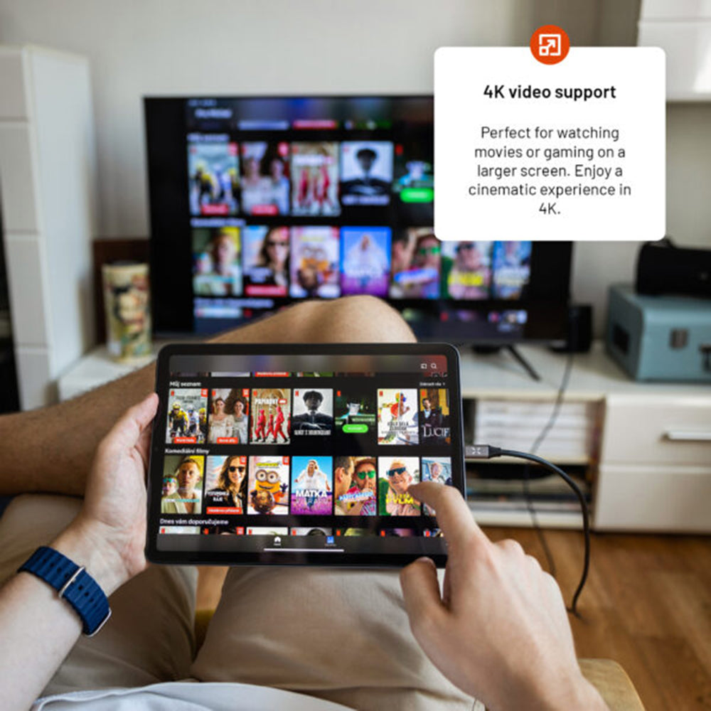 Καλώδιο Ήχου και Βίντεο USB-C - HDMI Fixed, 2m, Γκρι