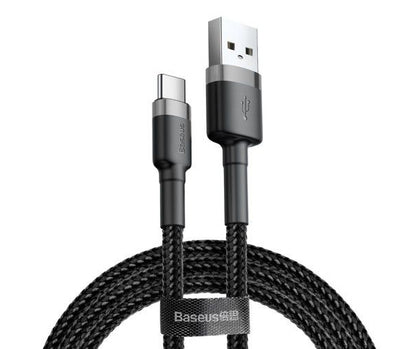 Καλώδιο δεδομένων και φόρτισης USB-A - USB-C Baseus Cafule, 18W, 2m, γκρι CATKLF-CG1