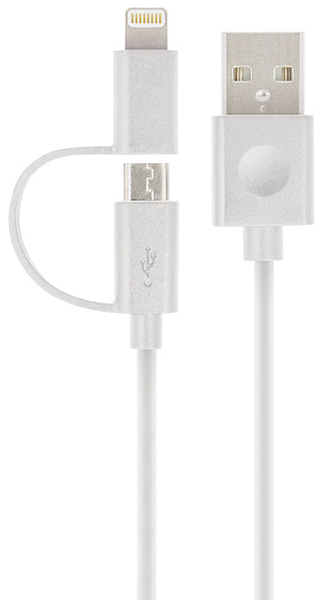 Forever MFi 2in1 USB-A - Lightning / microUSB Forever MFi 2in1, 18W, 1m, Λευκό