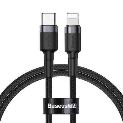 Καλώδιο δεδομένων και φόρτισης USB-C - Lightning Baseus Cafule, 18W, 1m, γκρι CATLKLF-G1 CATLKLF-G1