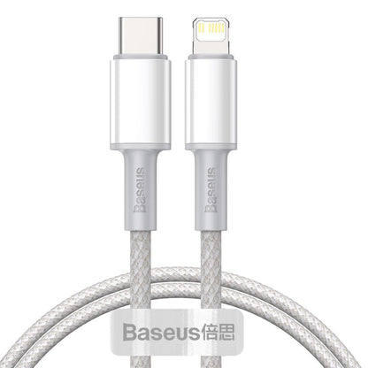 Baseus Καλώδιο δεδομένων και φόρτισης USB-C - Lightning υψηλής πυκνότητας, 20W, 1m, λευκό CATLGD-02