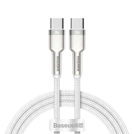 Καλώδιο δεδομένων και φόρτισης USB-C - USB-C Baseus Cafule Metal Series, 100W, 1m, λευκό CATJK-C02