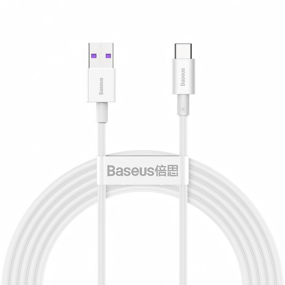 Καλώδιο δεδομένων και φόρτισης USB-A - USB-C Baseus Superior Series, 66W, 2m, λευκό CATYS-A02