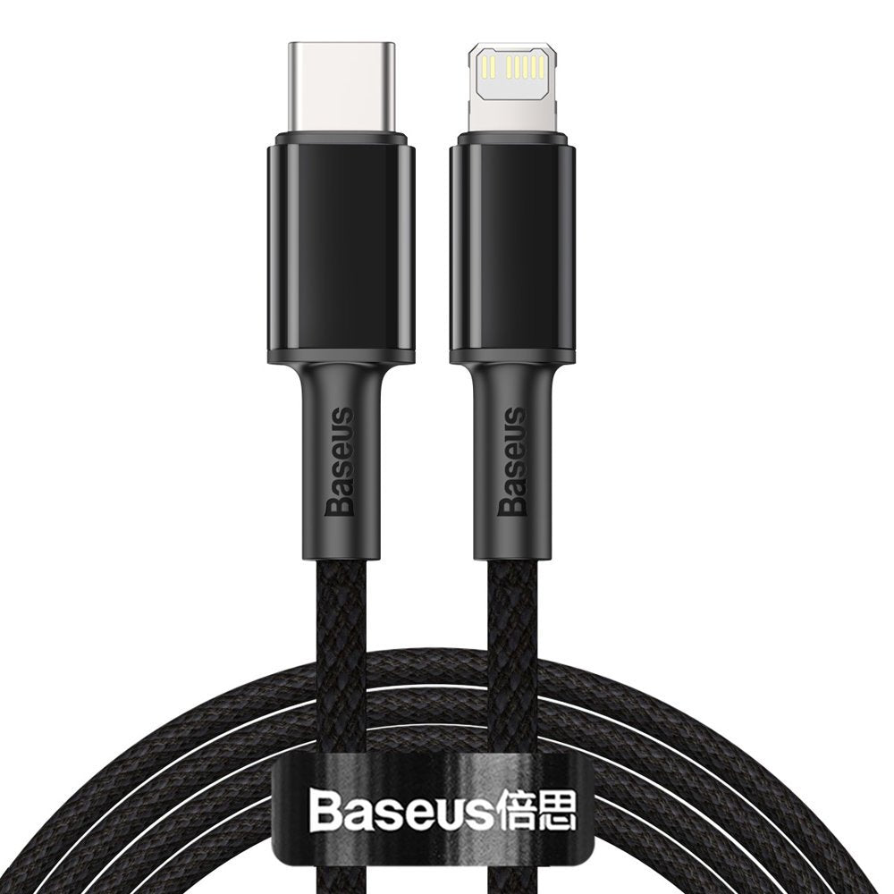 Baseus Καλώδιο δεδομένων και φόρτισης USB-C - Lightning υψηλής πυκνότητας, 20W, 2m, μαύρο CATLGD-A01