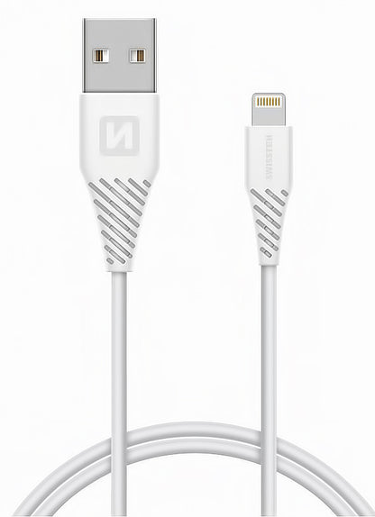 Καλώδιο δεδομένων και φόρτισης USB-A - Lightning Swissten, 18W, 1.2m, λευκό 71526501