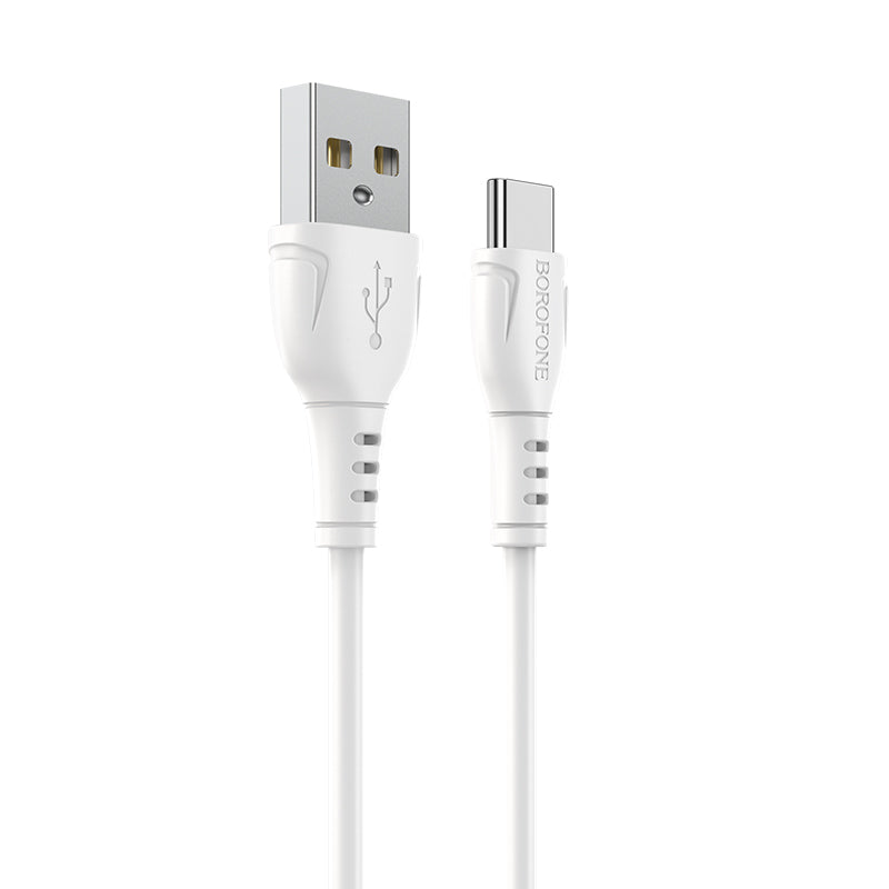 Καλώδιο δεδομένων και φόρτισης USB-A - USB-C Borofone BX51 Triumph MP, 18W, 1m, Λευκό