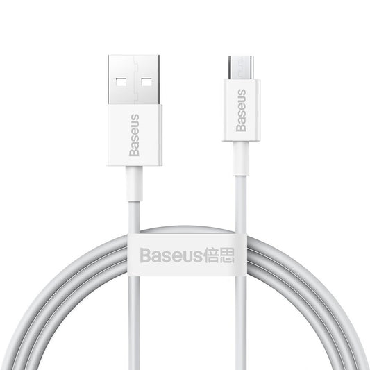 Καλώδιο Δεδομένων και Φόρτισης USB-A - microUSB Baseus Superior Series, 18W, 2m, Λευκό CAMYS-A02
