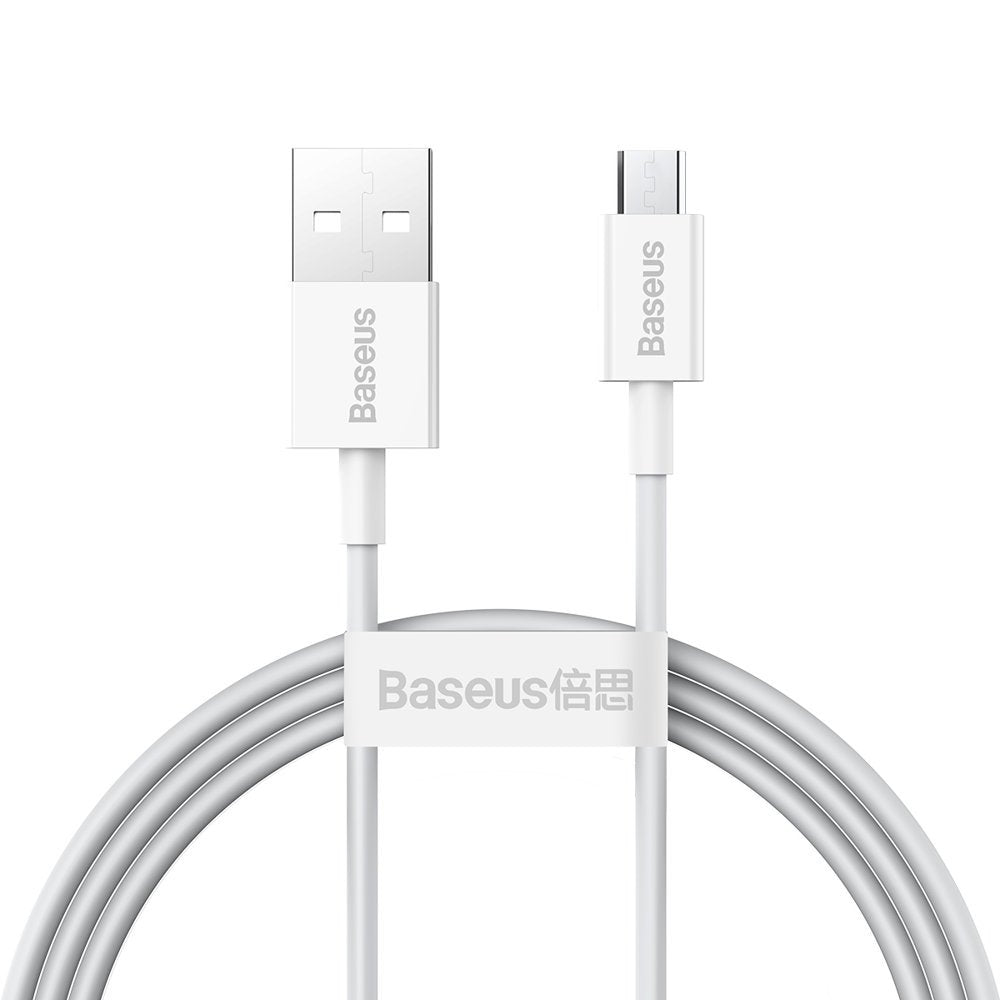 Καλώδιο δεδομένων και φόρτισης USB-A - microUSB Baseus Superior Series, 18W, 1m, λευκό CAMYS-02