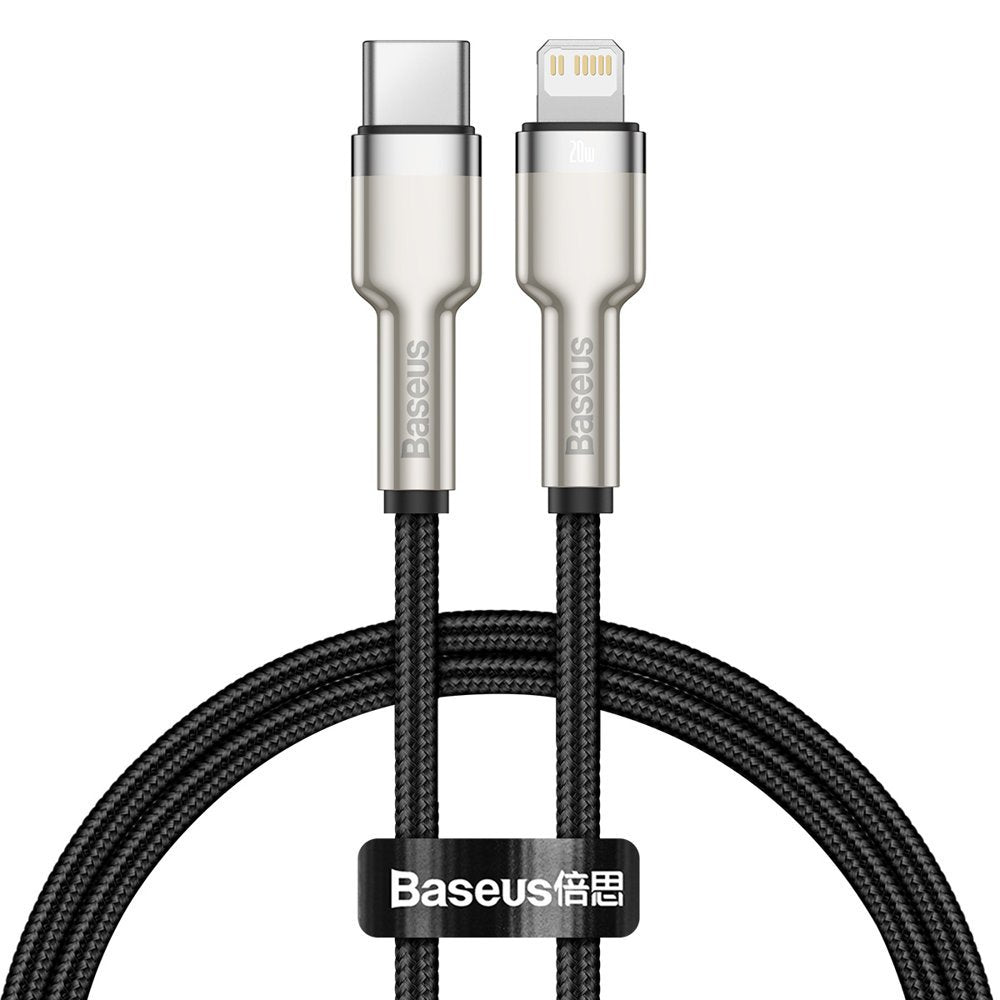 Καλώδιο δεδομένων και φόρτισης USB-C - Lightning Baseus Cafule Metal Series, 20W, 0.25m, Μαύρο CATLJK-01 