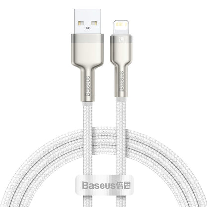 Καλώδιο δεδομένων και φόρτισης USB-A - Lightning Baseus Cafule Metal Series, 18W, 1m, λευκό CALJK-A02