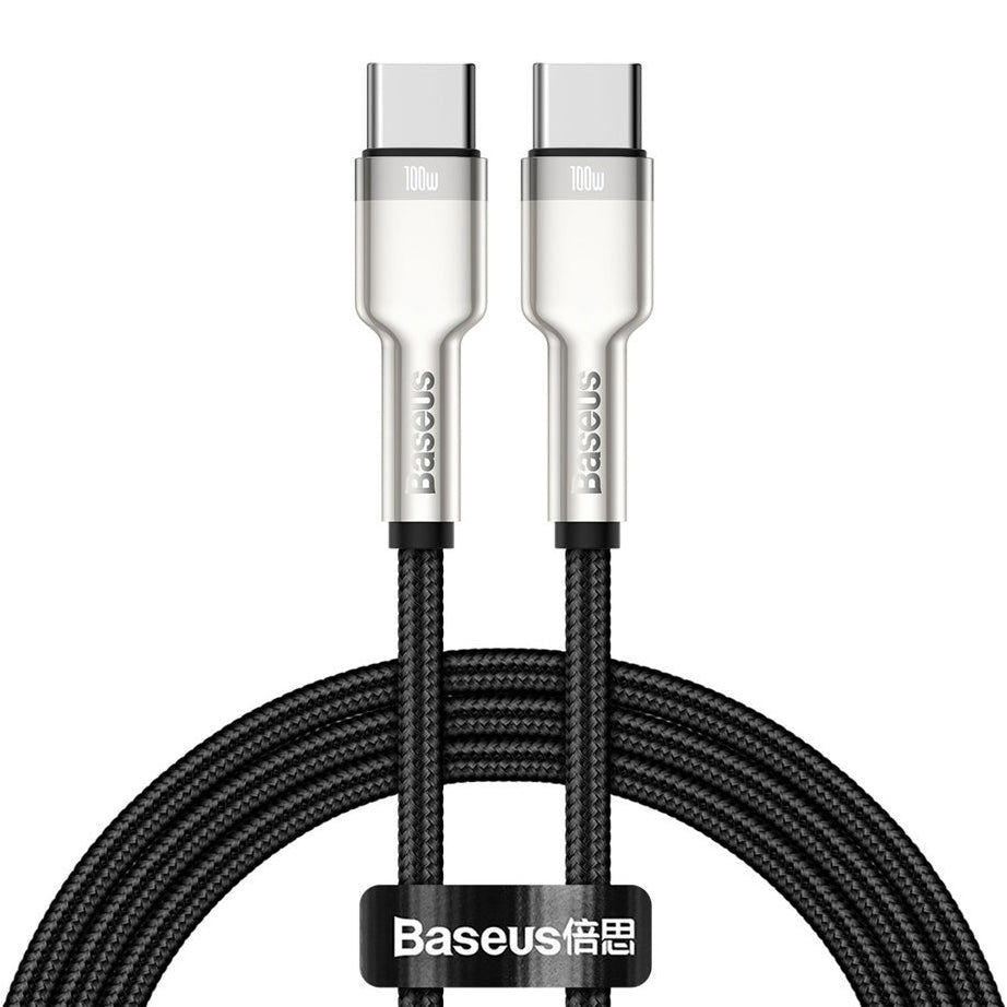 Καλώδιο δεδομένων και φόρτισης USB-C - USB-C Baseus Cafule Metal Series, 100W, 1m, μαύρο CATJK-C01