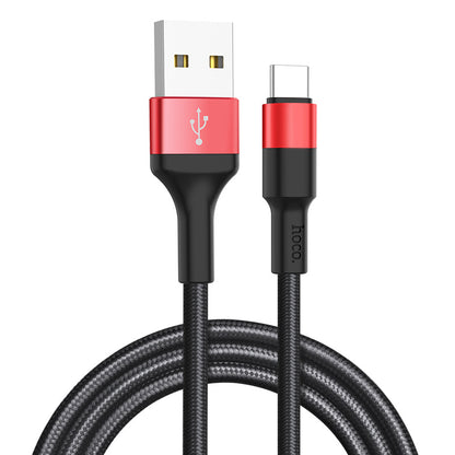 Καλώδιο Δεδομένων και Φόρτισης USB-A - USB-C HOCO X26 Xpress, 18W, 1m, Μαύρο Κόκκινο