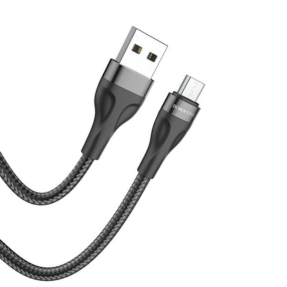 Cablu Date si Incarcare USB-A - microUSB Borofone BX61, 18W, 1m, Negru