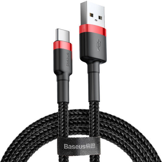 Καλώδιο δεδομένων και φόρτισης USB-A - USB-C Baseus Cafule, 60W, 0.5m, κόκκινο CATKLF-A91