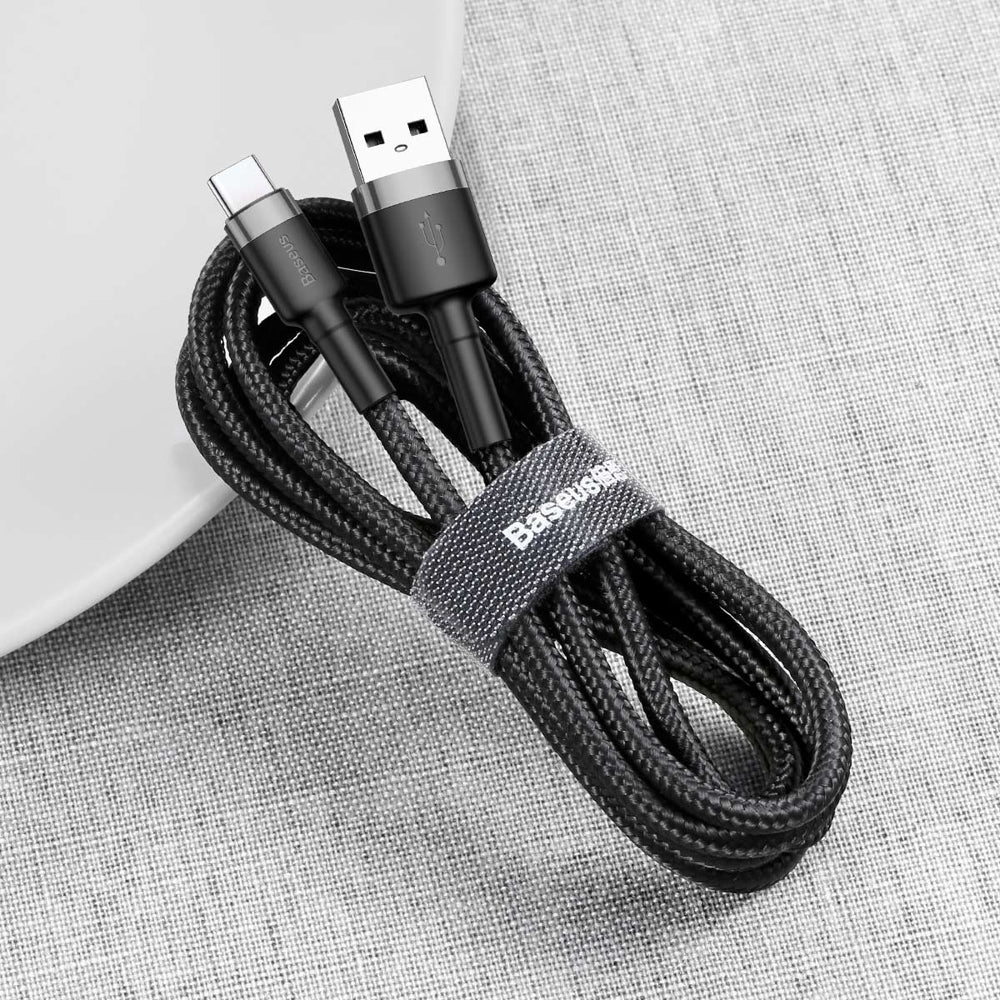 Καλώδιο δεδομένων και φόρτισης USB-A - USB-C Baseus Cafule, 60W, 0,5m, μαύρο CATKLF-AG1