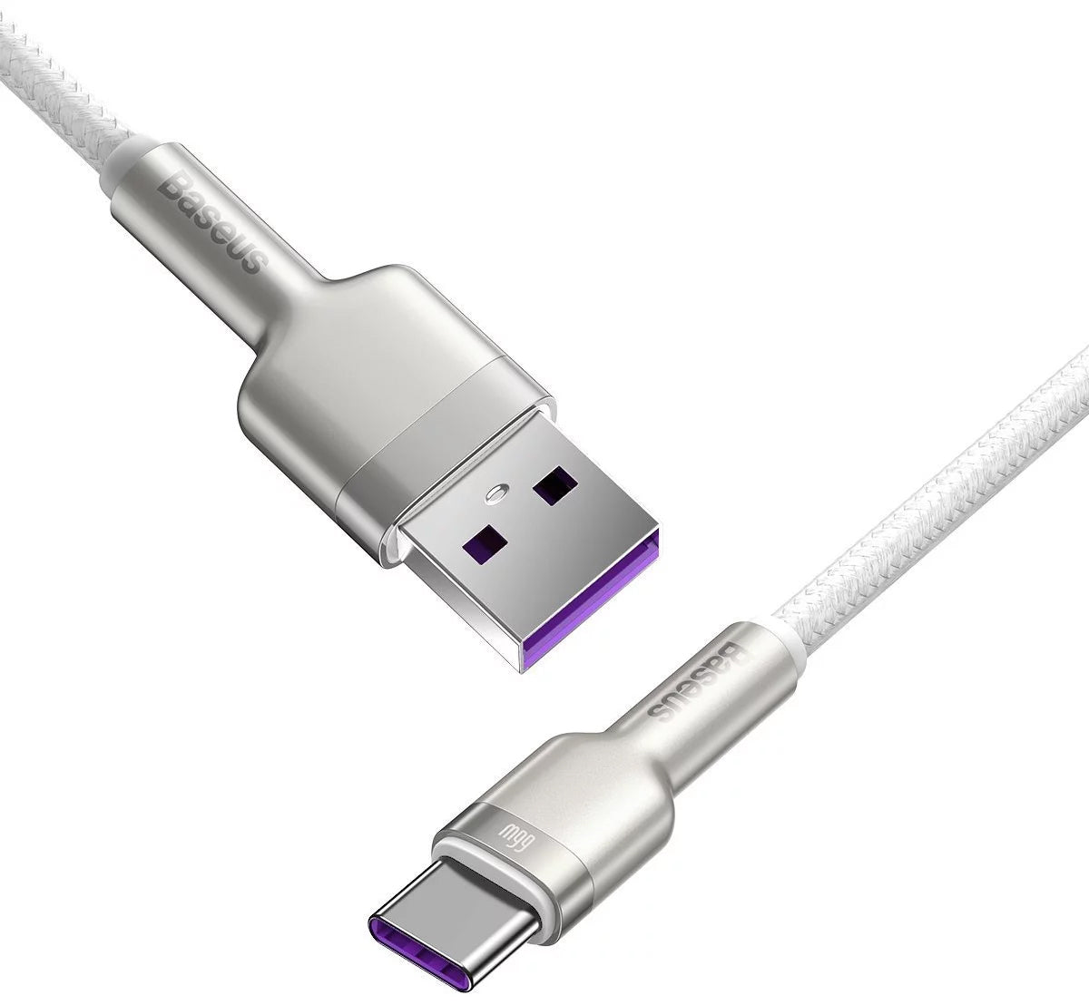 Καλώδιο δεδομένων και φόρτισης USB-A σε USB-C Baseus Cafule Metal Series, 66W, 1m, Λευκό CAKF000102