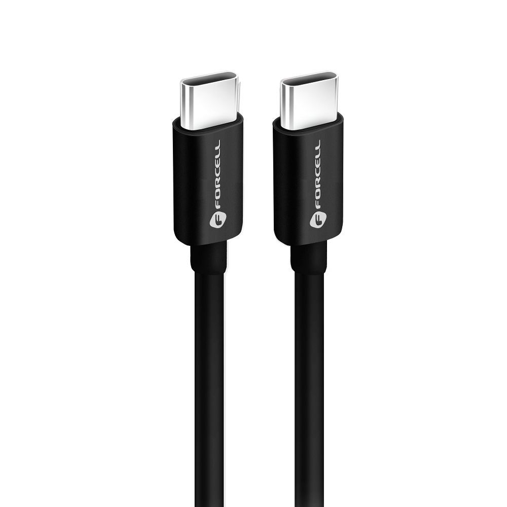 Καλώδιο δεδομένων και φόρτισης USB-C - USB-C Forcell F-Energy C338, 60W, 0.25m, Μαύρο 