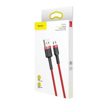 Καλώδιο δεδομένων και φόρτισης USB-A - microUSB Baseus Cafule, 18W, 1m, κόκκινο CAMKLF-B09