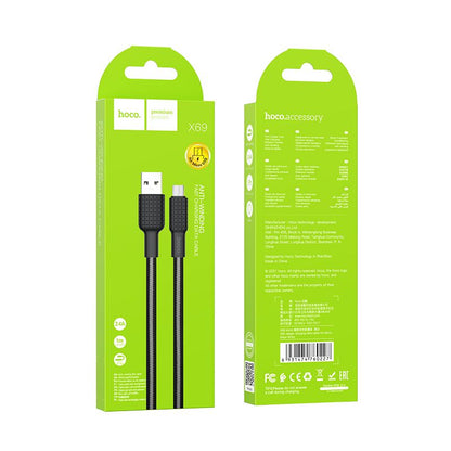 HOCO X69 Καλώδιο δεδομένων και φόρτισης USB-A - microUSB, 18W, 1m, Μαύρο 