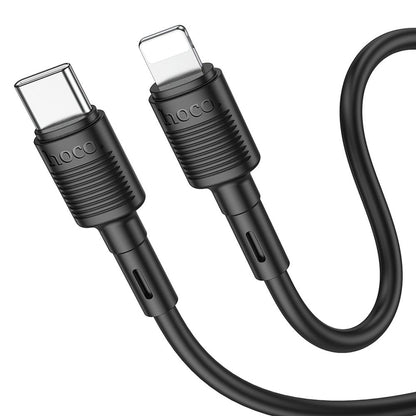 Καλώδιο δεδομένων και φόρτισης HOCO X83 Victory USB-C - Lightning, 20W, 1m, μαύρο 