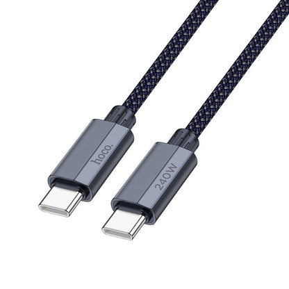 Καλώδιο δεδομένων και φόρτισης USB-C - USB-C HOCO U134, 240W, 1,8m, γκρι, USB-C 