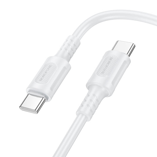 Καλώδιο δεδομένων και φόρτισης USB-C - USB-C Borofone BX111 Feliz, 60W, 1m, Λευκό 